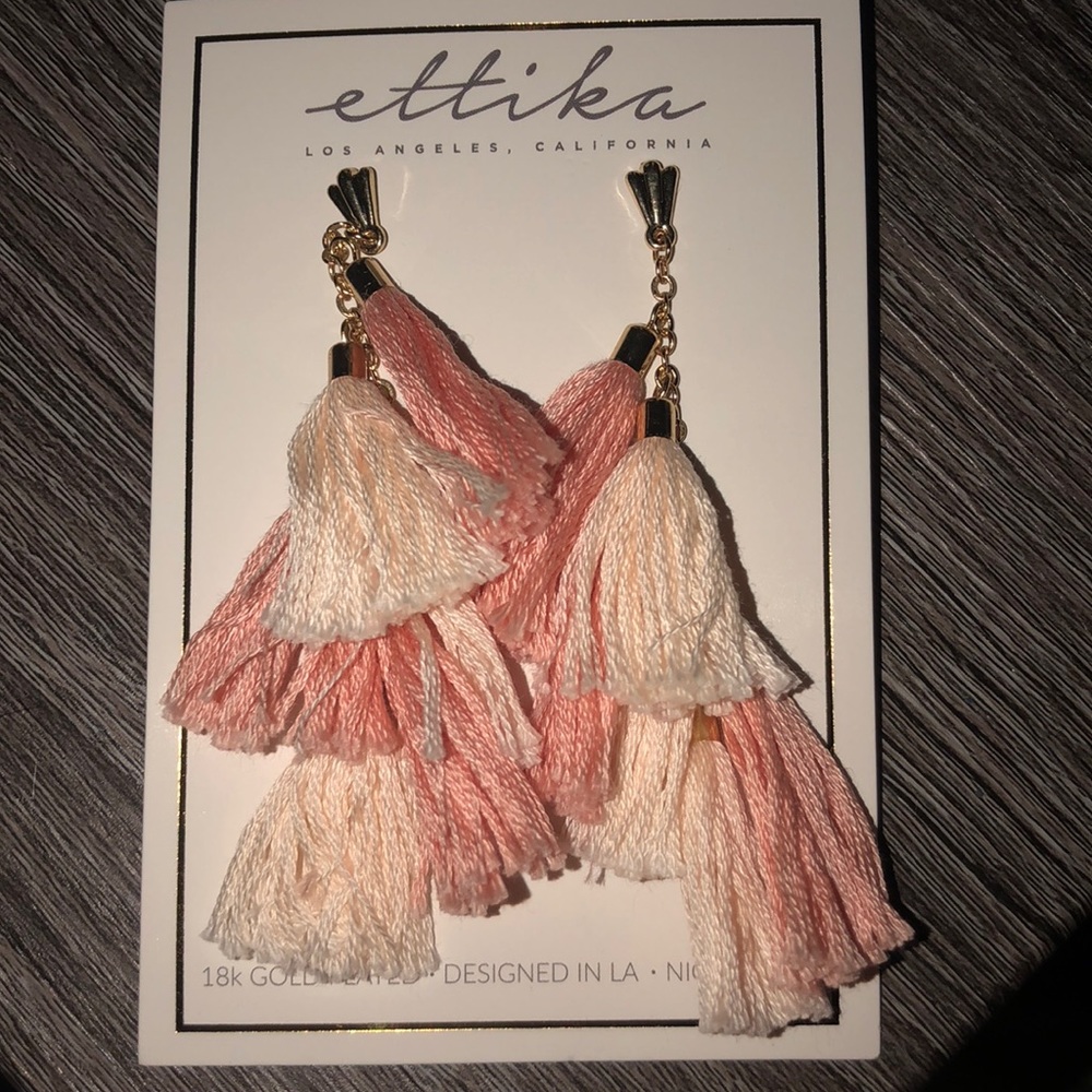 Tassel earrings with blush and pink tassels